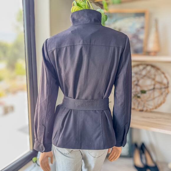 White House Black Market, Belted Safari Jacket in Black, Women’s Size Medium - Picture 5 of 11